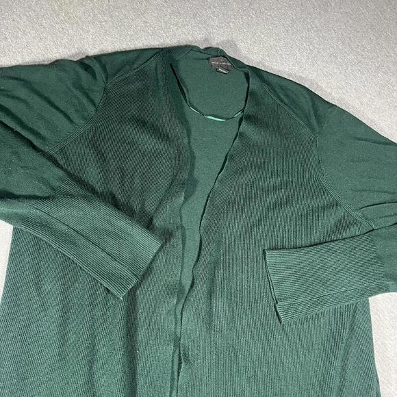 Worthington Women's Size MT Green Open Front Cardigan Sweater RN: 108357 - Picture 3 of 8